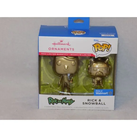 Funko POP! Rick and Morty - RICK & SNOWBALL Hallmark Christmas Ornament (Gold) - Picture 8 of 8
